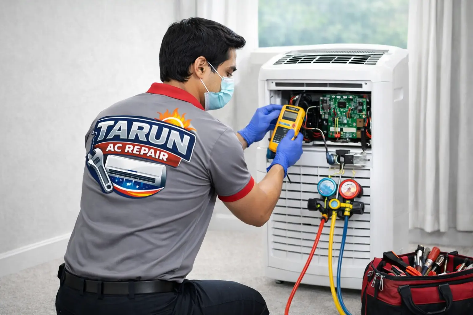 Complete AC Copper Line Installation
